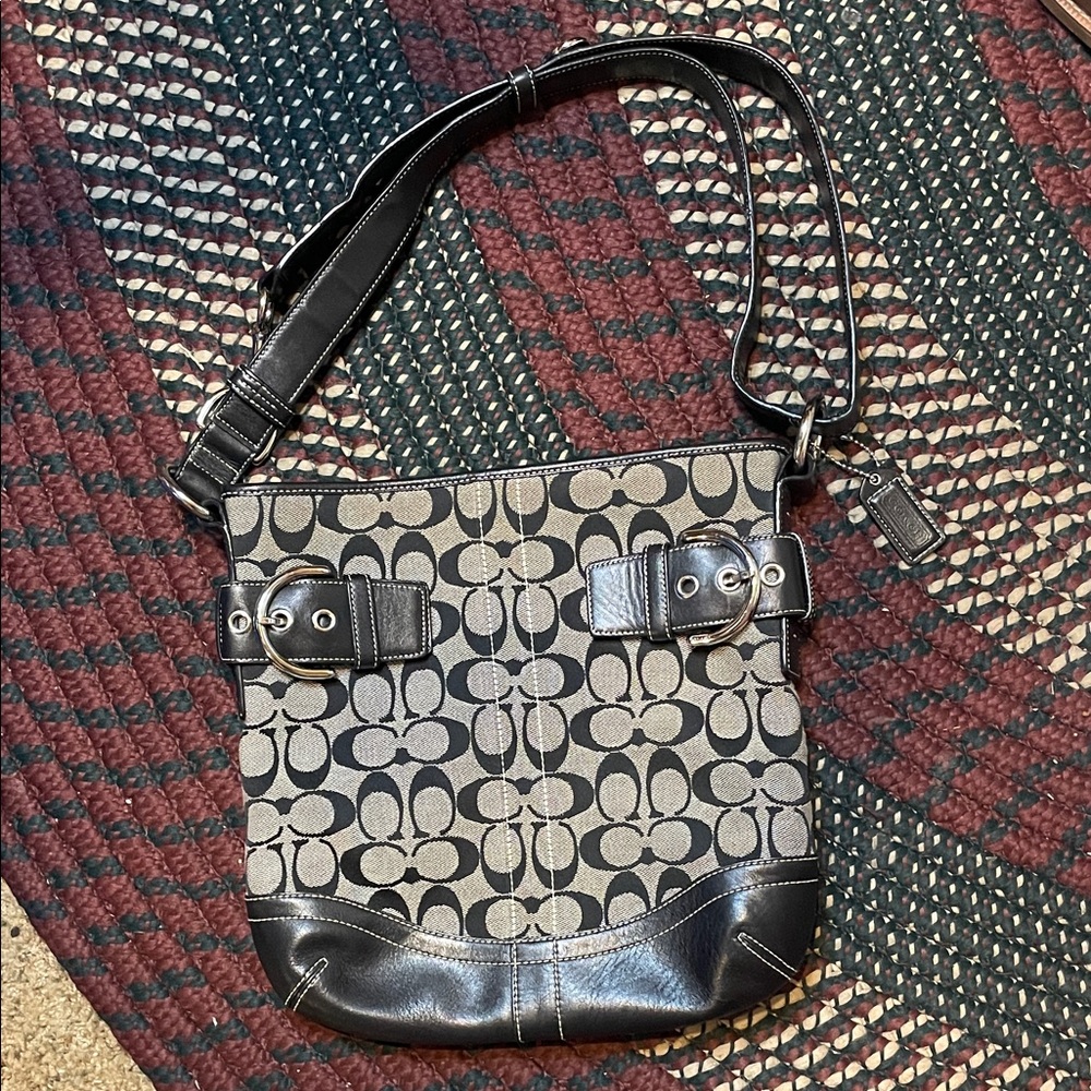 Coach Brown Signature Jacquard Suede‎ Soho Handbag/ crossbody F05K-3574 Y2K Vibe
